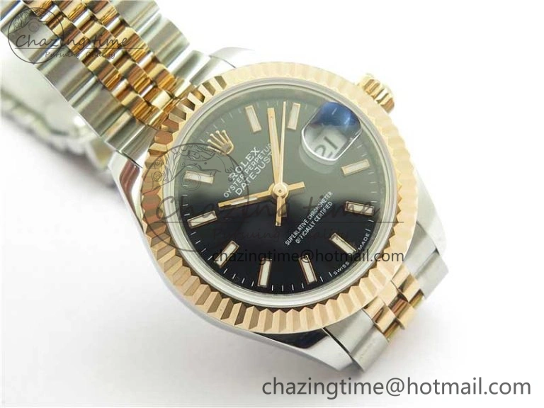 Datejust 28mm 279173 SS RG BP Maker Best Edition Black Dial on SS RG Jubilee Bracelet ETA2671