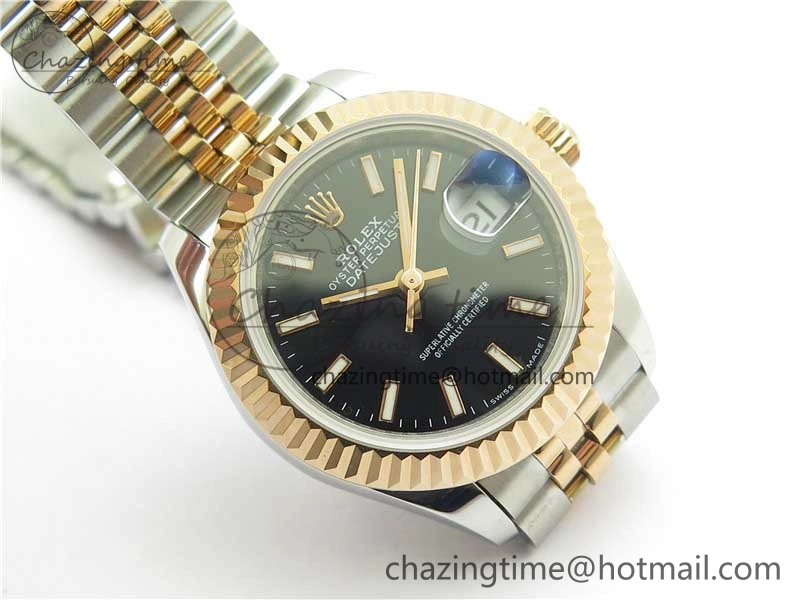 Datejust 28mm 279173 SS RG BP Maker Best Edition Black Dial on SS RG Jubilee Bracelet ETA2671