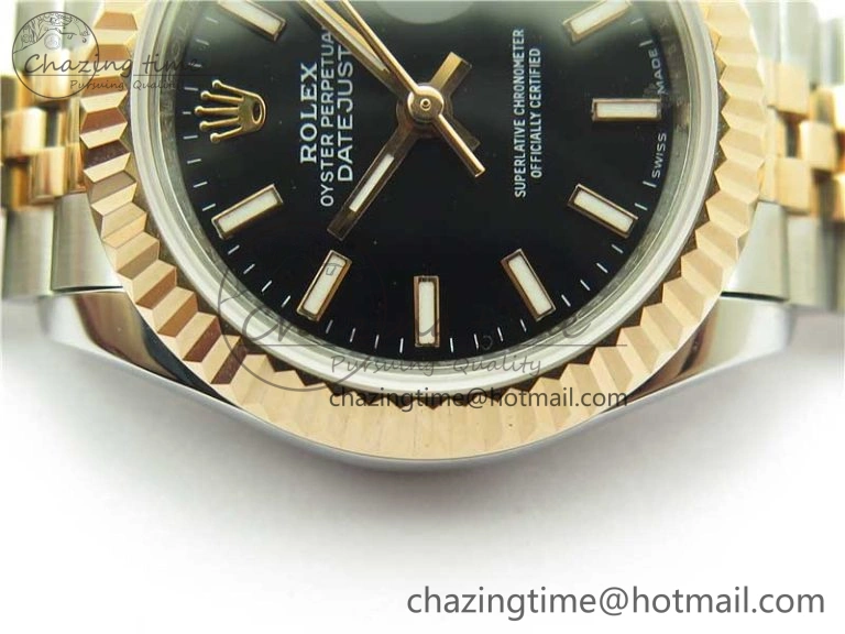 Datejust 28mm 279173 SS RG BP Maker Best Edition Black Dial on SS RG Jubilee Bracelet ETA2671