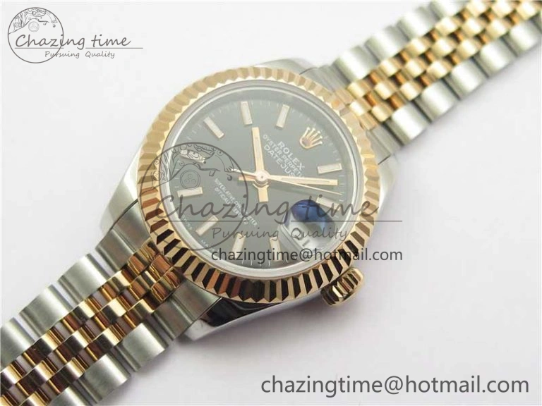 Datejust 28mm 279173 SS RG BP Maker Best Edition Black Dial on SS RG Jubilee Bracelet ETA2671
