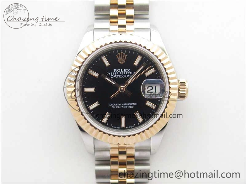 Datejust 28mm 279173 SS RG BP Maker Best Edition Black Dial on SS RG Jubilee Bracelet ETA2671