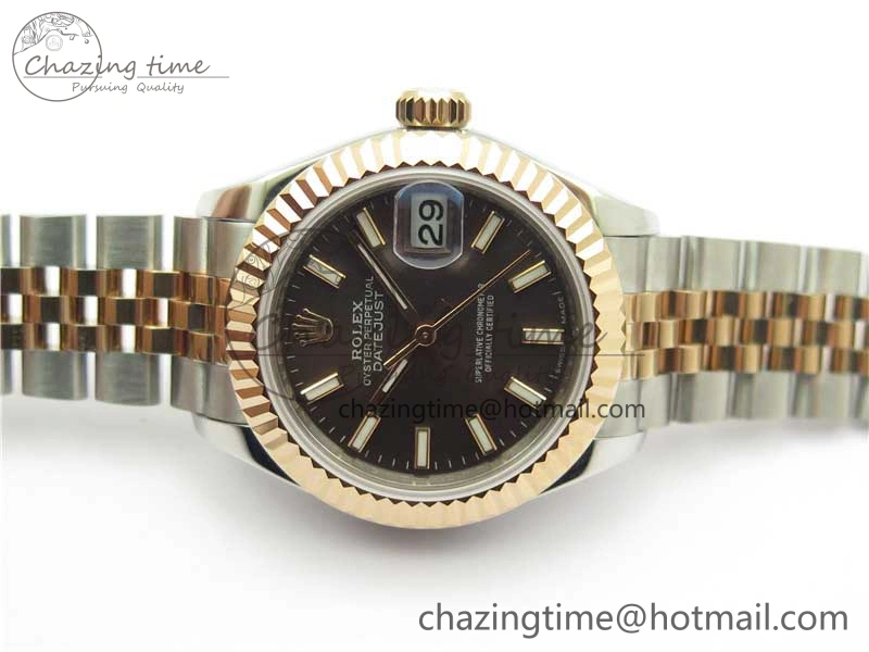Datejust 28mm 279173 SS RG BP Maker Best Edition Dark Gray Dial on SS RG Jubilee Bracelet ETA2671