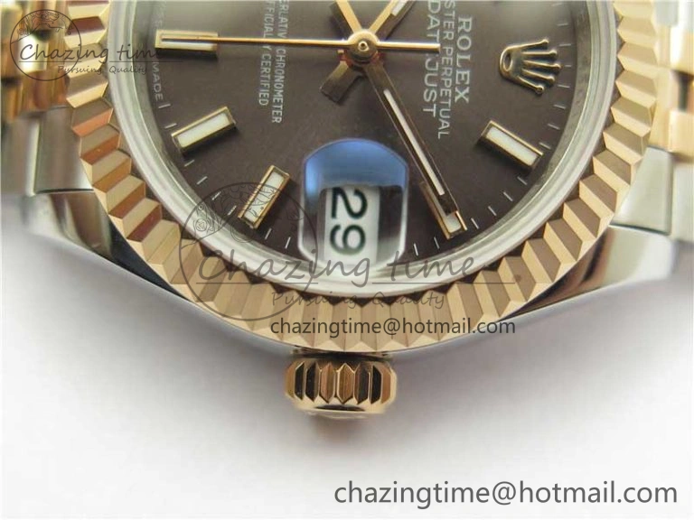 Datejust 28mm 279173 SS RG BP Maker Best Edition Dark Gray Dial on SS RG Jubilee Bracelet ETA2671