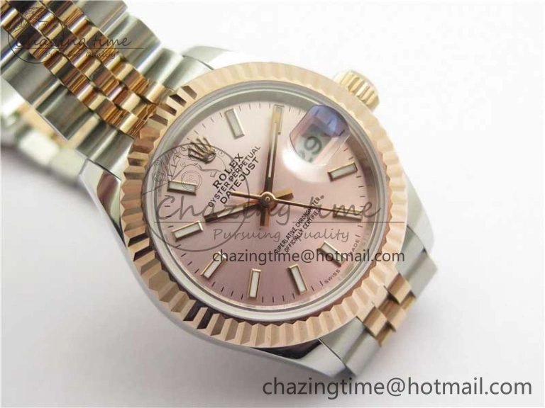 Datejust 28mm 279173 SS RG BP Maker Best Edition Pink Dial on SS RG Jubilee Bracelet ETA2671