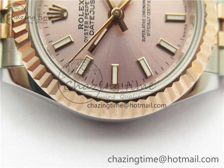 Datejust 28mm 279173 SS RG BP Maker Best Edition Pink Dial on SS RG Jubilee Bracelet ETA2671