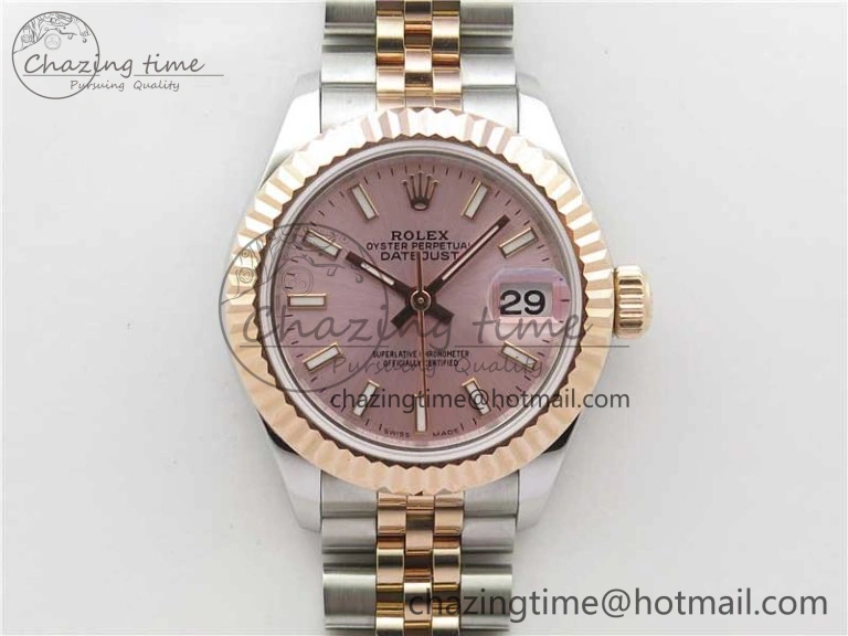 Datejust 28mm 279173 SS RG BP Maker Best Edition Pink Dial on SS RG Jubilee Bracelet ETA2671