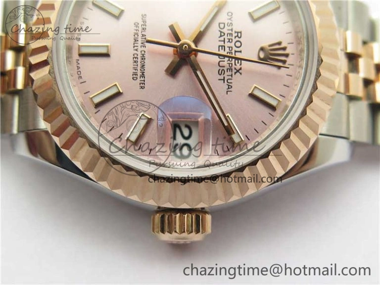 Datejust 28mm 279173 SS RG BP Maker Best Edition Pink Dial on SS RG Jubilee Bracelet ETA2671