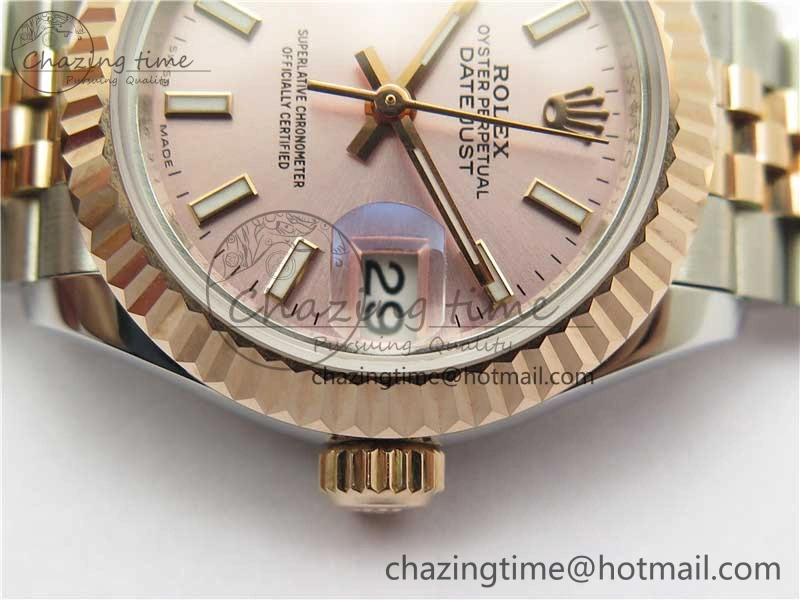 Datejust 28mm 279173 SS RG BP Maker Best Edition Pink Dial on SS RG Jubilee Bracelet ETA2671