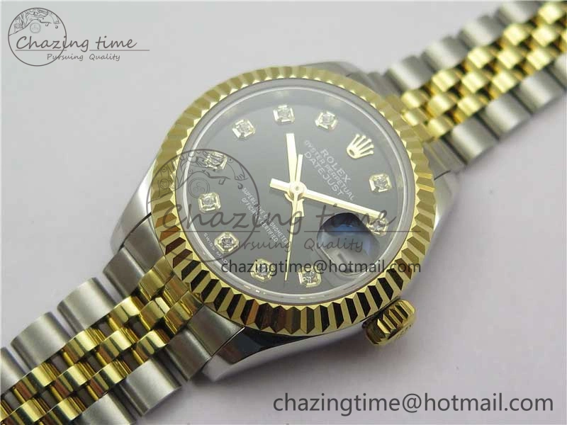 Datejust 28mm 279173 SS YG BP Maker Best Edition Black Crystal Dial on SS YG Jubilee Bracelet ETA2671