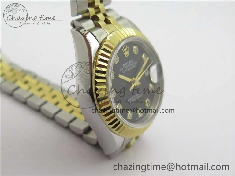 Datejust 28mm 279173 SS YG BP Maker Best Edition Black Crystal Dial on SS YG Jubilee Bracelet ETA2671