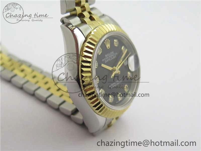 Datejust 28mm 279173 SS YG BP Maker Best Edition Black Crystal Dial on SS YG Jubilee Bracelet ETA2671