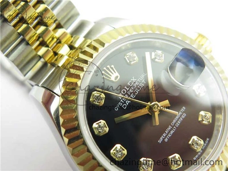 Datejust 28mm 279173 SS YG BP Maker Best Edition Black Crystal Dial on SS YG Jubilee Bracelet ETA2671
