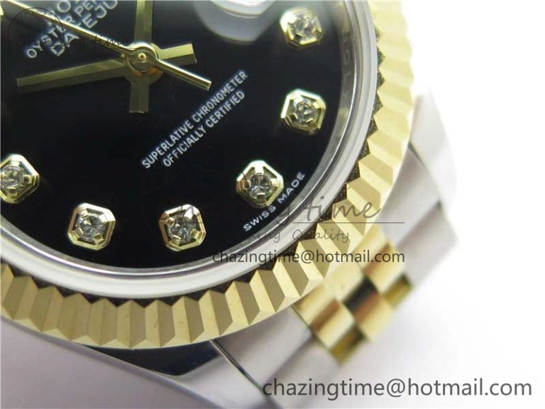 Datejust 28mm 279173 SS YG BP Maker Best Edition Black Crystal Dial on SS YG Jubilee Bracelet ETA2671