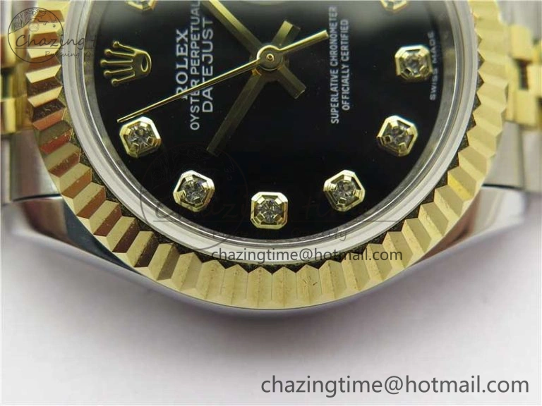 Datejust 28mm 279173 SS YG BP Maker Best Edition Black Crystal Dial on SS YG Jubilee Bracelet ETA2671