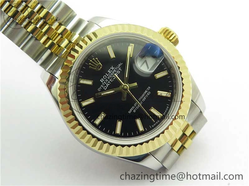 Datejust 28mm 279173 SS YG BP Maker Best Edition Black Dial on SS YG Jubilee Bracelet ETA2671