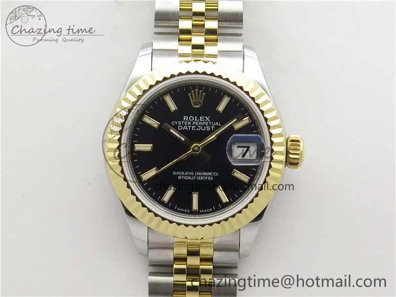 Datejust 28mm 279173 SS YG BP Maker Best Edition Black Dial on SS YG Jubilee Bracelet ETA2671