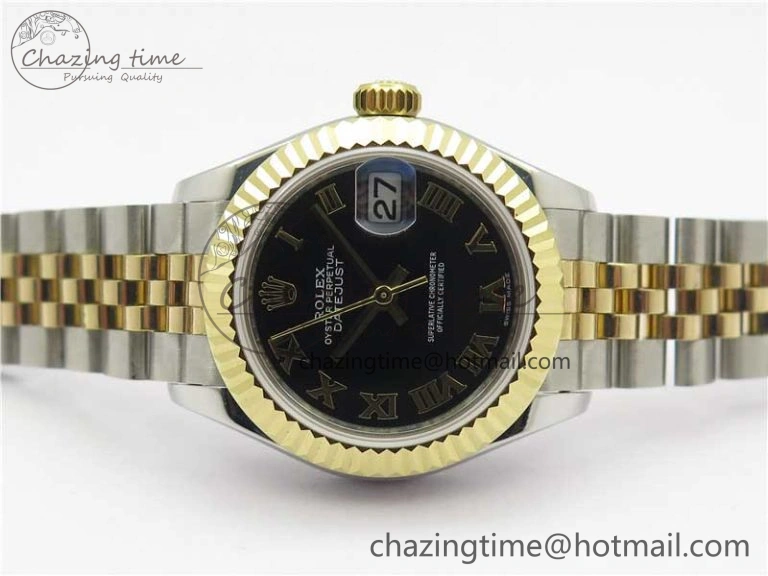 Datejust 28mm 279173 SS YG BP Maker Best Edition Black Roman Markers Dial on SS YG Jubilee Bracelet ETA2671