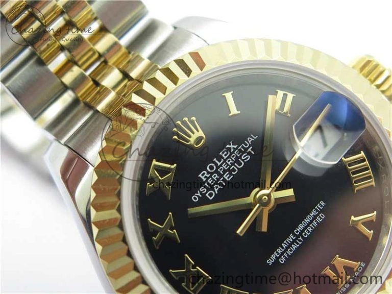 Datejust 28mm 279173 SS YG BP Maker Best Edition Black Roman Markers Dial on SS YG Jubilee Bracelet ETA2671