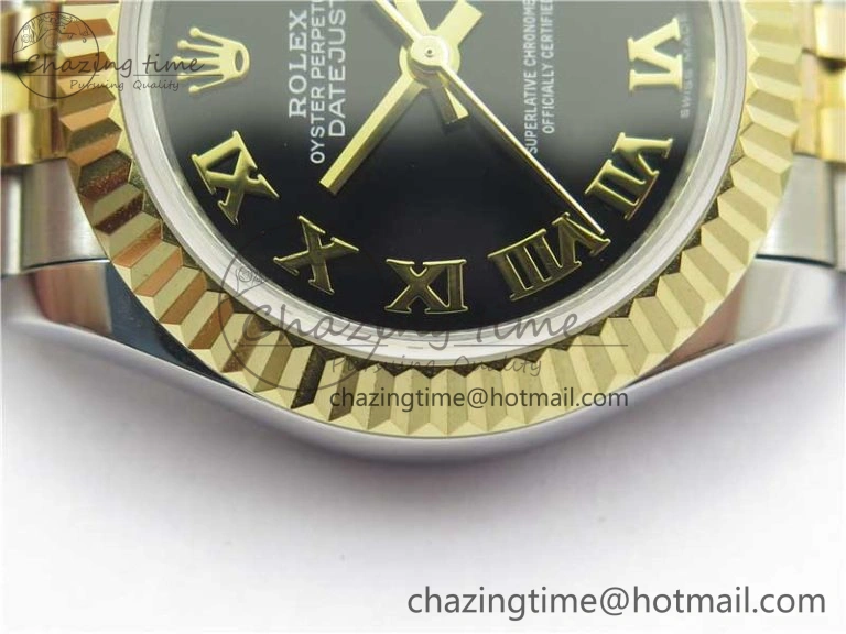 Datejust 28mm 279173 SS YG BP Maker Best Edition Black Roman Markers Dial on SS YG Jubilee Bracelet ETA2671