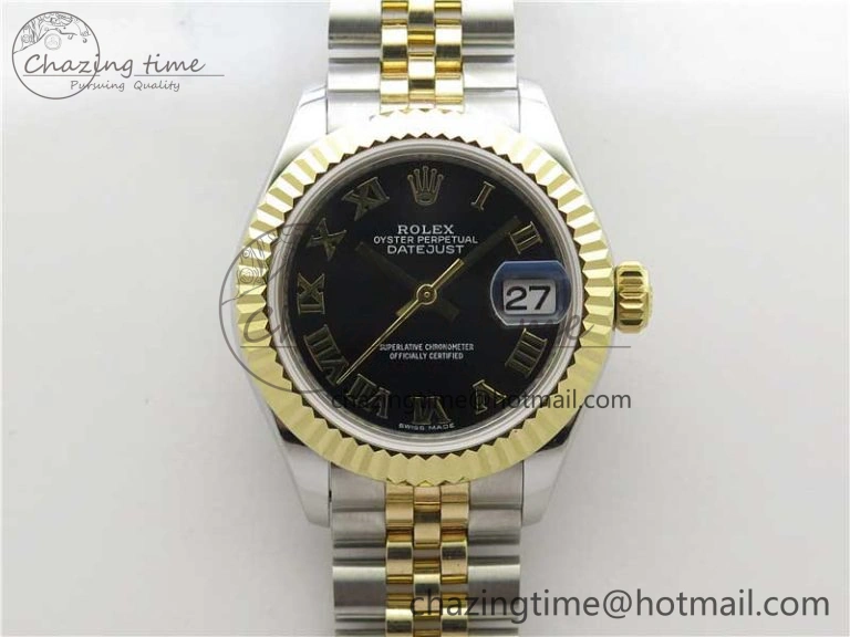 Datejust 28mm 279173 SS YG BP Maker Best Edition Black Roman Markers Dial on SS YG Jubilee Bracelet ETA2671