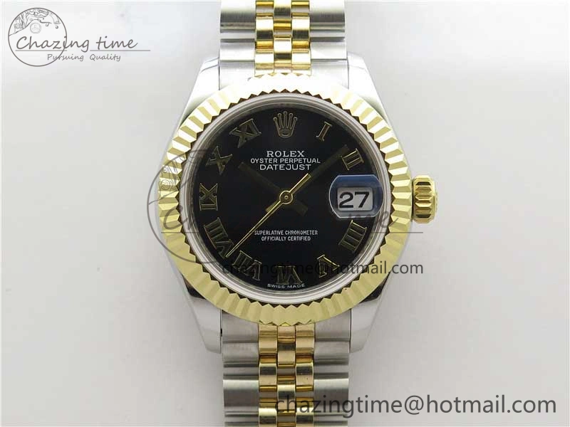 Datejust 28mm 279173 SS YG BP Maker Best Edition Black Roman Markers Dial on SS YG Jubilee Bracelet ETA2671
