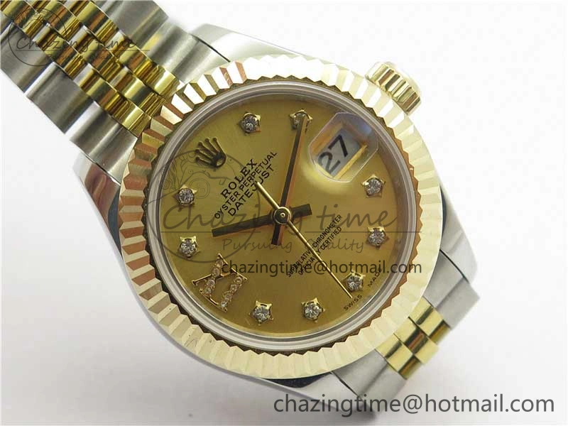 Datejust 28mm 279173 SS YG BP Maker Best Edition Gold Crystal Dial on SS YG Jubilee Bracelet ETA2671