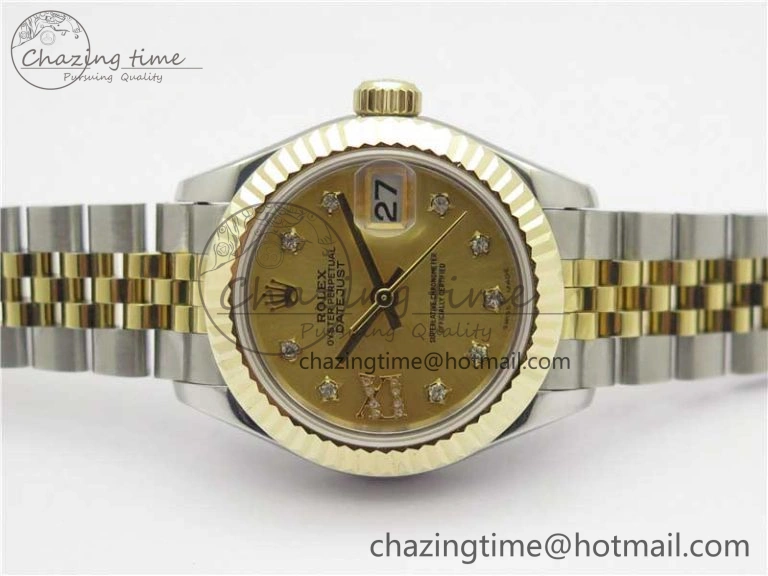 Datejust 28mm 279173 SS YG BP Maker Best Edition Gold Crystal Dial on SS YG Jubilee Bracelet ETA2671