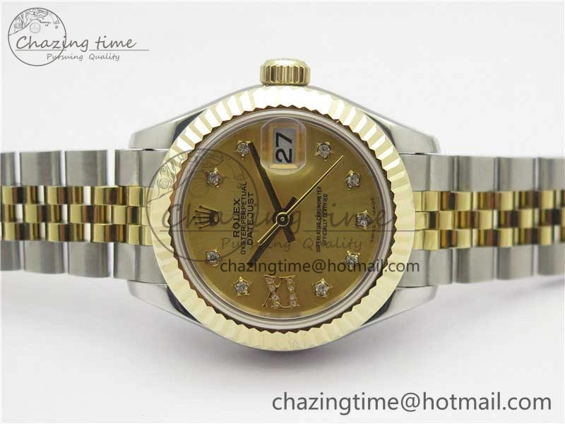 Datejust 28mm 279173 SS YG BP Maker Best Edition Gold Crystal Dial on SS YG Jubilee Bracelet ETA2671