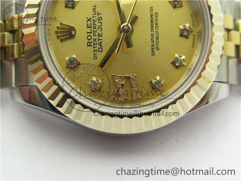 Datejust 28mm 279173 SS YG BP Maker Best Edition Gold Crystal Dial on SS YG Jubilee Bracelet ETA2671