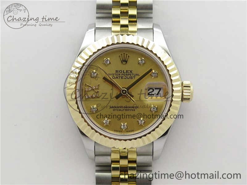 Datejust 28mm 279173 SS YG BP Maker Best Edition Gold Crystal Dial on SS YG Jubilee Bracelet ETA2671