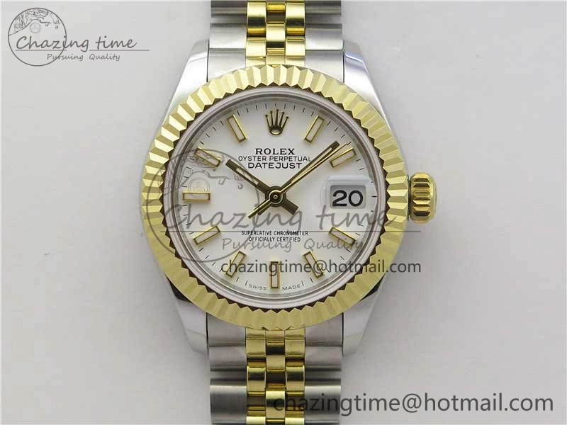 Datejust 28mm 279173 SS YG BP Maker Best Edition White Dial on SS YG Jubilee Bracelet ETA2671