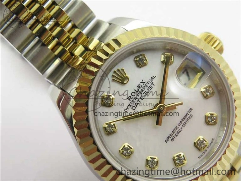 Datejust 28mm 279173 SS YG BP Maker Best Edition White MOP Crystal Dial on SS YG Jubilee Bracelet ETA2671