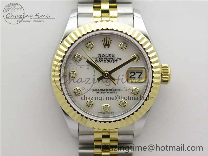 Datejust 28mm 279173 SS YG BP Maker Best Edition White MOP Crystal Dial on SS YG Jubilee Bracelet ETA2671