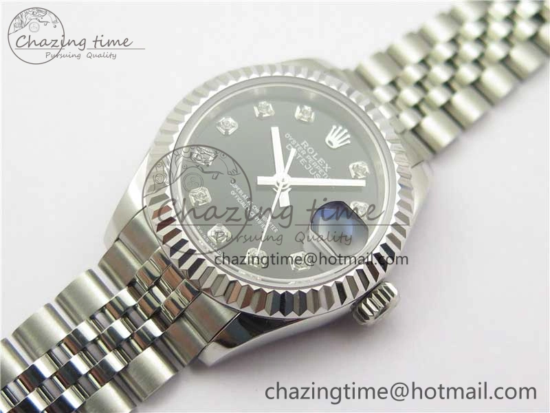 Datejust 28mm 279174 SS BP Maker Best Edition Black Crystal Dial on SS Jubilee Bracelet ETA2671