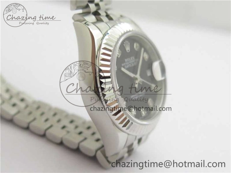 Datejust 28mm 279174 SS BP Maker Best Edition Black Crystal Dial on SS Jubilee Bracelet ETA2671