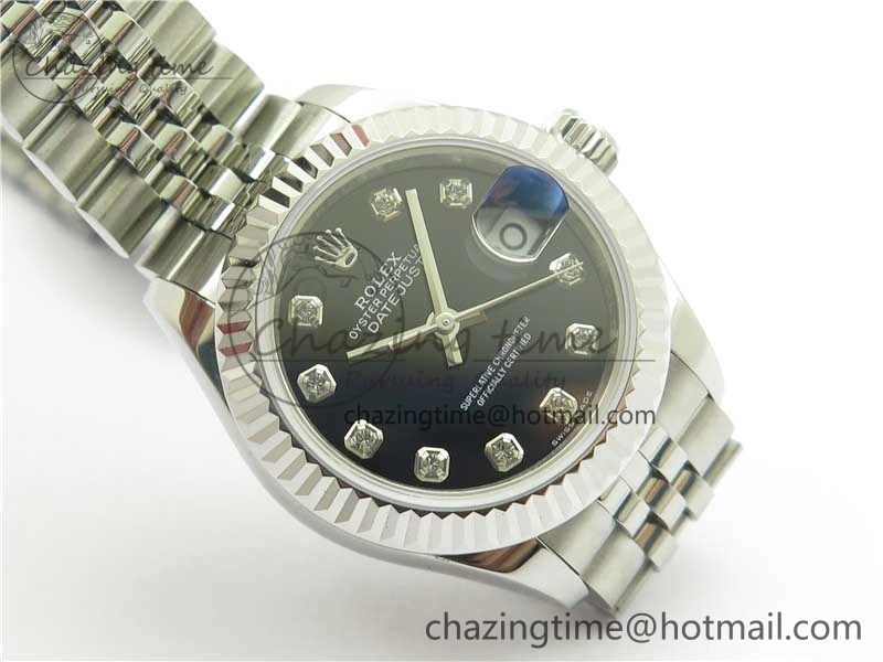 Datejust 28mm 279174 SS BP Maker Best Edition Black Crystal Dial on SS Jubilee Bracelet ETA2671