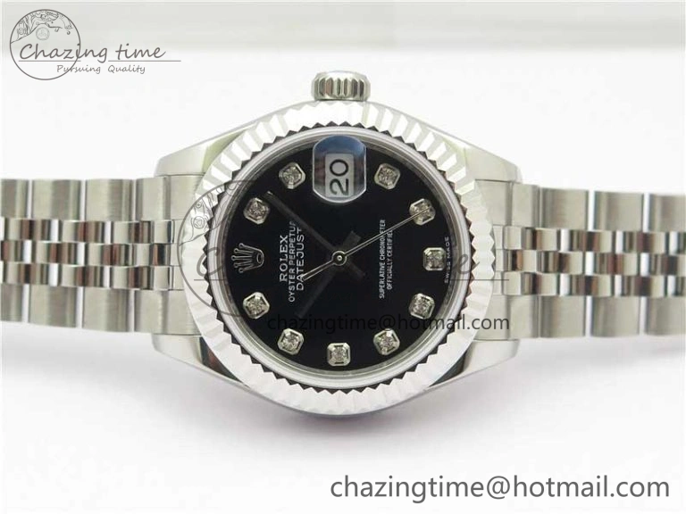 Datejust 28mm 279174 SS BP Maker Best Edition Black Crystal Dial on SS Jubilee Bracelet ETA2671