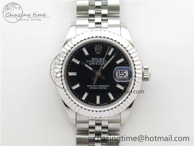Datejust 28mm 279174 SS BP Maker Best Edition Black Dial on SS Jubilee Bracelet ETA2671