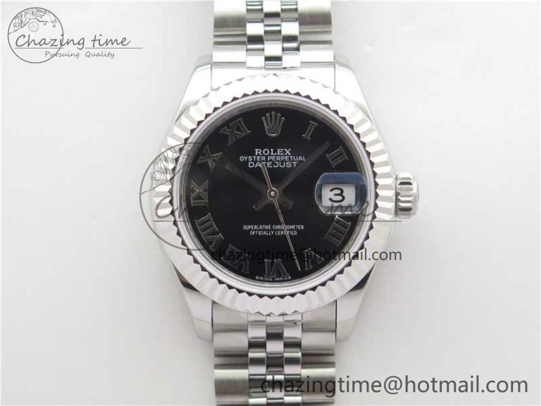 Datejust 28mm 279174 SS BP Maker Best Edition Black Roman Dial on SS Jubilee Bracelet ETA2671
