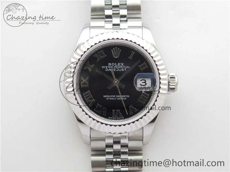 Datejust 28mm 279174 SS BP Maker Best Edition Black Roman Dial on SS Jubilee Bracelet ETA2671