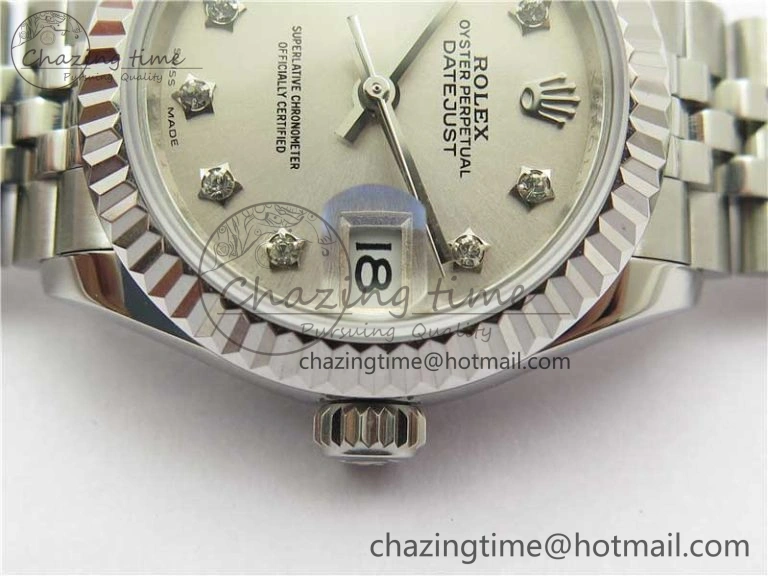 Datejust 28mm 279174 SS BP Maker Best Edition Silver Crystal Dial on SS Jubilee Bracelet ETA2671