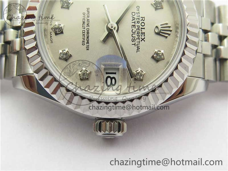 Datejust 28mm 279174 SS BP Maker Best Edition Silver Crystal Dial on SS Jubilee Bracelet ETA2671