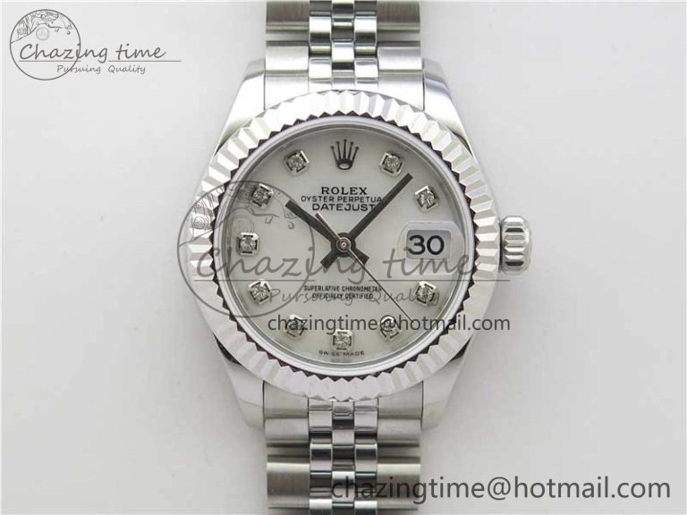 Datejust 28mm 279174 SS BP Maker Best Edition White Crystal Dial on SS Jubilee Bracelet ETA2671