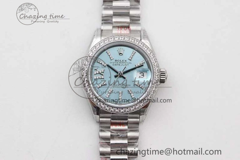 Datejust 28mm 279179 SS Crystals TWF Best Edition Blue Dial Star Crystals Markers on SS Oyster Bracelet NH05