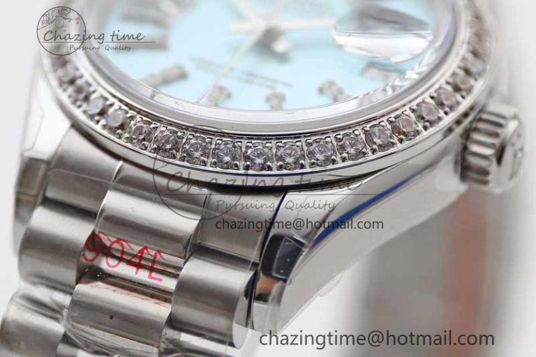 Datejust 28mm 279179 SS Crystals TWF Best Edition Blue Dial Star Crystals Markers on SS Oyster Bracelet NH05