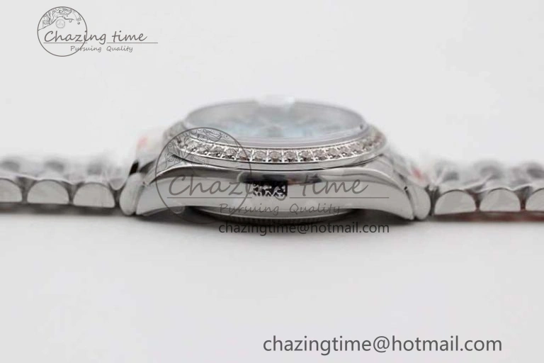 Datejust 28mm 279179 SS Crystals TWF Best Edition Blue Dial Star Crystals Markers on SS Oyster Bracelet NH05