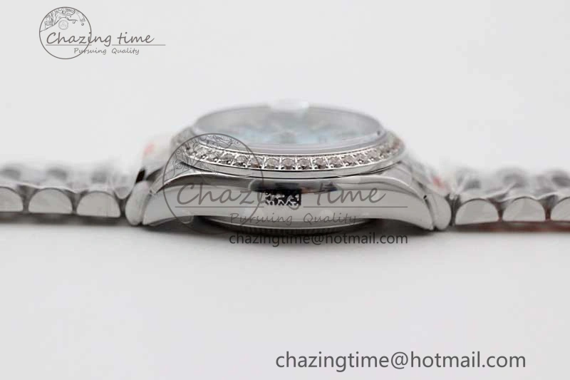 Datejust 28mm 279179 SS Crystals TWF Best Edition Blue Dial Star Crystals Markers on SS Oyster Bracelet NH05