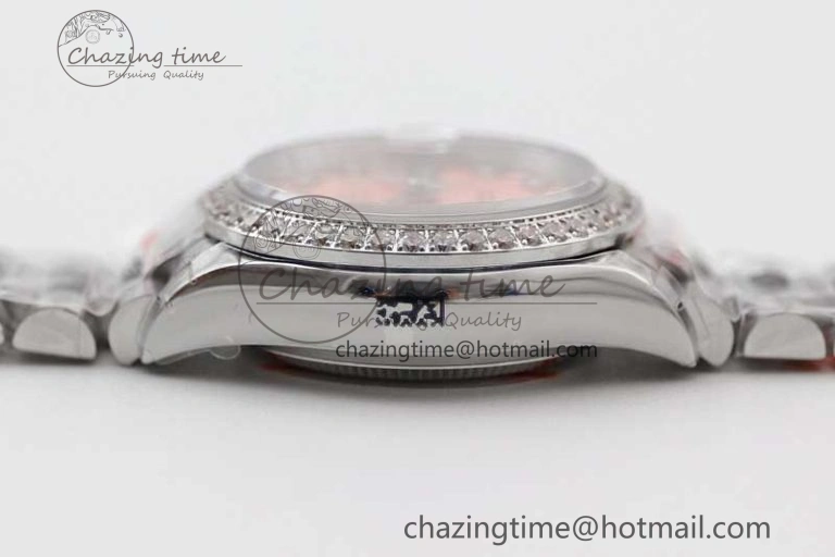Datejust 28mm 279179 SS Crystals TWF Best Edition Pink Dial Star Crystals Markers on SS Oyster Bracelet NH05
