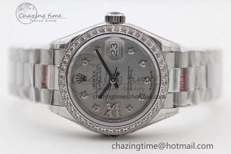 Datejust 28mm 279179 SS Crystals TWF Best Edition Silver Dial Star Crystals Markers on SS Oyster Bracelet NH05