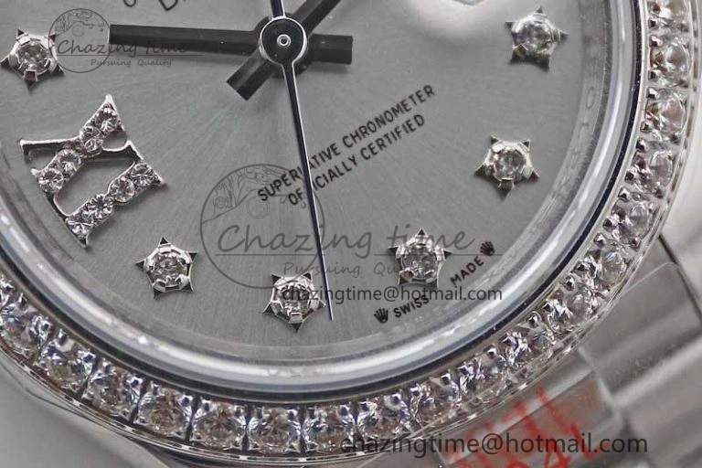 Datejust 28mm 279179 SS Crystals TWF Best Edition Silver Dial Star Crystals Markers on SS Oyster Bracelet NH05
